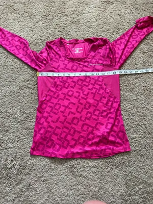 Brooks Equilibrium II Longsleeve Women's Sports Shirt Pink Geometric Size XS thumbnail 7