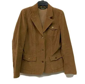 Eddie Bauer Womens Brown Tan Corduroy Blazer Long Sleeve Stretch Jacket thumbnail 1
