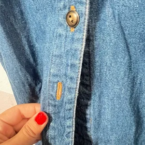 VTG 90s Denim Maxi Dress Womens‎ Large Blue 100% Cottagecore Farm Modest thumbnail 6
