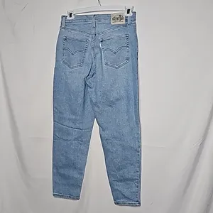 NWOT Levi's Silver Tab mom jeans light wash distressed ripped cropped jeans 29 thumbnail 8