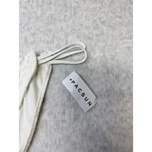 PacSun Eco White Eyelet Ruffle Strappy‎ Bikini Bottom Small NEW thumbnail 2
