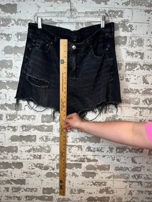 American Eagle | women black distressed relaxed short thumbnail 5