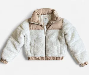 Abercrombie & Fitch Ultra Vegan Leather Sherpa Cropped Puffer Jacket in XS thumbnail 6