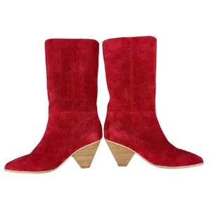Jeffrey Campbell Free People Senita Mid Stella Slouch‎ Boot Red Suede Size 8 thumbnail 7