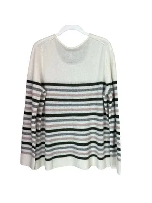 41 Hawthorn 100% Cashmere Striped Scoop Neck Sweater Size XXL Luxury Plus Size thumbnail 2