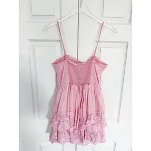 LoveShackFancy Nerida Mini Corset Tiered Dress Cherry Pink Lace Coquette thumbnail 9