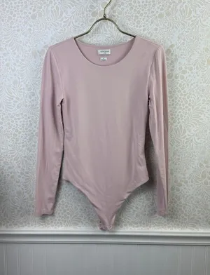 Aritzia Contour Light Pink Scoop-neck Long Sleeve Bodysuit - Size - Medium thumbnail 1