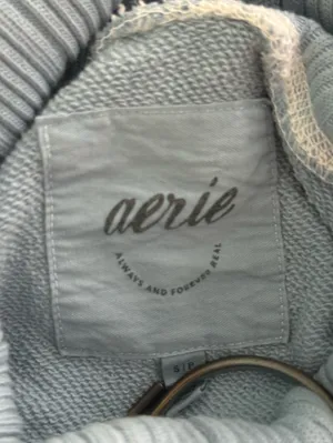 Aerie New Heights Cropped Turtleneck in Light Blue thumbnail 4