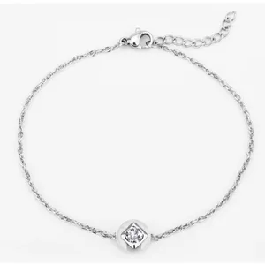 NEW Women's Bezel Simulated Diamond Gold-Plated Ceramic‎ Bracelet, Size 7.8+2" thumbnail 1