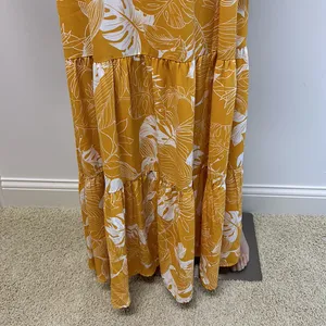 Lulus Open Back Golden Yellow Long Maxi Dress with Flutter Sleeves size S thumbnail 3