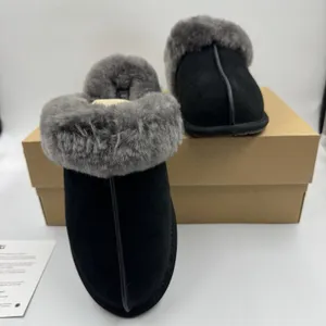 Ugg Australia Women’s Scuffette II Slippers Suede Black/Grey Size 7 New With Box thumbnail 6