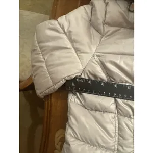 Guess Womens M Puffer Grey Hooded Jacket Black Size M thumbnail 9