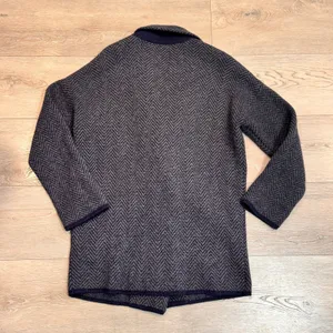 Madewell Herringbone Knit Blazer‎ Sweater Cardigan Jacket Blue Wool Small S thumbnail 2