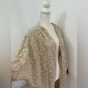 Free People vintage Textured knit cotton festival Poncho cardigan one size thumbnail 8
