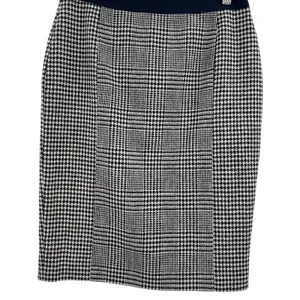Boden British Tweed Pencil Skirt‎ Houndstooth Plaid Navy Blue Size US 6R thumbnail 5