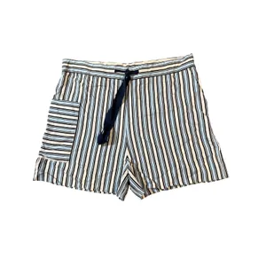 NWOT Chinti & Parker Size 6 Light Blue Cream Navy Midsummer Relaxed Shorts‎ thumbnail 2