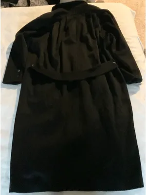 Casual Corner Women Wool blend long black Coat SZ14 bust58in thumbnail 2