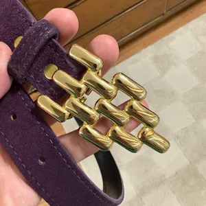 Nan Lewis Elegant Purple Belt with Gold Buckle thumbnail 2