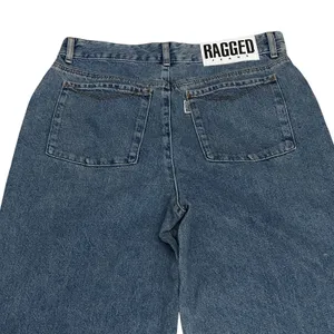 Ragged Jeans Womens‎ Size 32 (30) Cotton Wide Leg Raw Hem Denim Jeans High Rise thumbnail 5