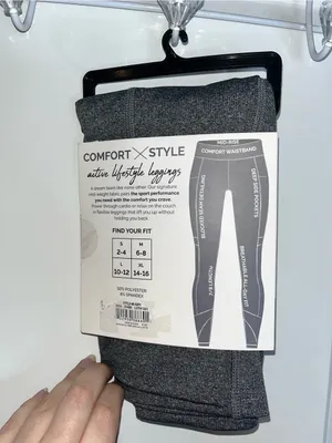 Fitkicks Crossovers NIP Active Yoga Leggings Sz M Soft Knit Stretch Workout Gray thumbnail 3