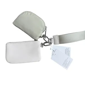 Lululemon Dual Pouch Wristlet Raw‎ Linen White Opal First Edition NWT thumbnail 7