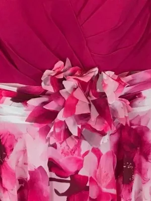 NWT Womens Size 4 LT LanTing Bride Fuchsia Pink Floral Applique Maxi Dress NEW thumbnail 6