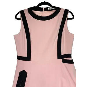 Misslook Pink Shift Dress size 10 Wrap Lined MIDI Business‎ Retro thumbnail 2