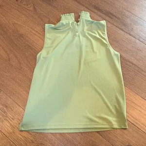 Ann Taylor Mock Neck Green Sleeveless Top Size Medium C4-006 thumbnail 6