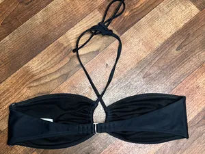 Abercrombie & Fitch Black Ring-Front Bandeau Bikini Top thumbnail 3