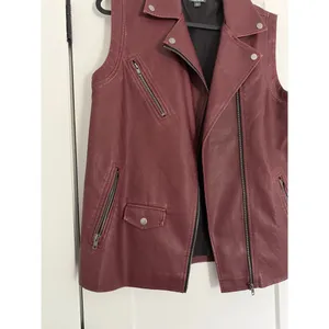 $42 New Wild Fable Faux Leather Moto Vest - Berry - Small thumbnail 6