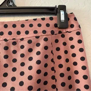 Ann Taylor LOFT mauve pink pencil skirt with black polka dots size 2 thumbnail 4
