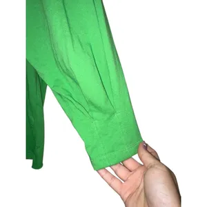 Free People Movement Green Oversized V-Neck Long Sleeve‎ Top Pleated Cuff M M/M thumbnail 8