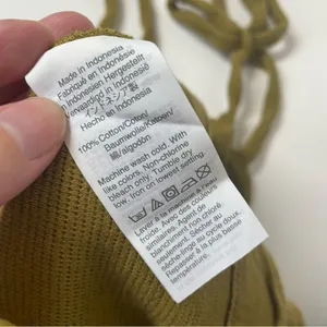 Madewell Tie Shoulder Ribbed Tank Top Spiced Olive Green Size Small thumbnail 6