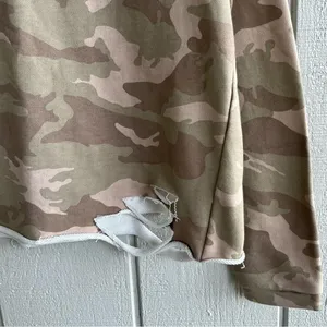 Generation Love Karly Camouflage Peace Cotton‎ Pullover Sweatshirt Green Camo S thumbnail 4