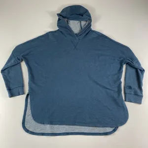 The North Face Hoodie Womens Medium Blue Oversized‎ Pullover Cotton Long Sleeve thumbnail 1