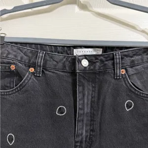 Topshop Alien Rhinestone Mom Straight leg Jeans Black Grunge Emo Street Unique thumbnail 3