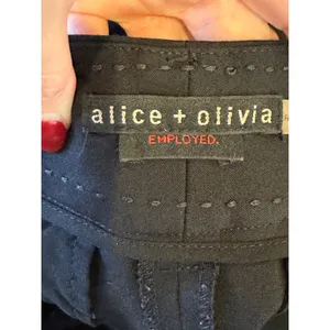 Alice + Olivia Pants Women 2 Black Cropped Stacey Slim Trousers‎ Preppy Career thumbnail 8