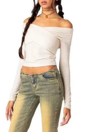 Edikted Off-The-Shoulder Long Sleeve thumbnail 1