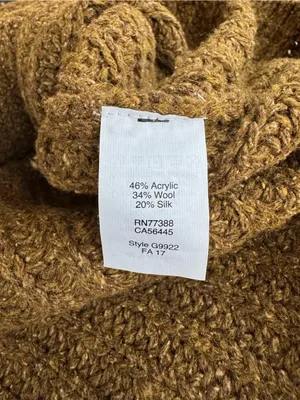 Madewell Gold Yellow Pleat Sleeve Pullover V Neck 90s Style Sweater Sz Medium thumbnail 8