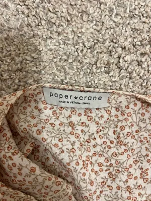 Papercrane Boho Tiered Babydoll Top Floral Patchwork Blouse Small thumbnail 3