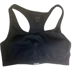 Athletic black sports bra M/M polyester spandex racerback moderate support thumbnail 1