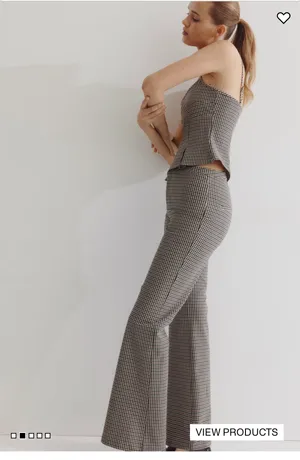 H&M Plaid Flare Pants thumbnail 3
