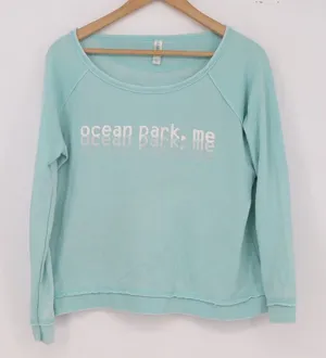 U.S. Apparel Sweatshirt Womens S Ocean Park ME Graphic Mint Green Raw Hem thumbnail 1