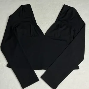 Intimately by Free People Duo Corset Long‎ Sleeve Black Cami Women Medium thumbnail 3