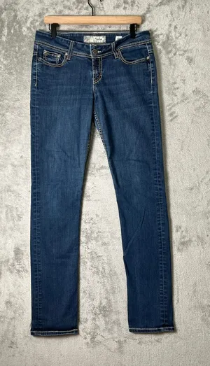 BKE Denim 30x33.5 Low Rise Slim Bootcut Jeans Medium Wash Y2K Western thumbnail 1