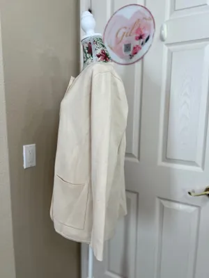 Anrabess cream button front Cardigan size L Tan Size L thumbnail 4