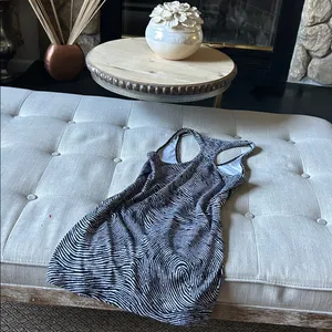 Lululemon Black White Zebra Print Razorback Tank thumbnail 7