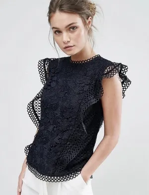 NWOT Guest Editor Lace Blouse thumbnail 1
