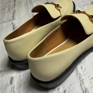 Lisa Vicky Cream Loafers with Gold Accent thumbnail 5