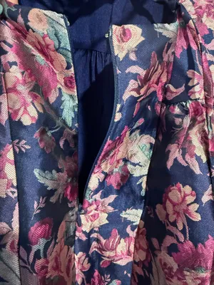Lulus Attractive Essence Navy Floral Jacquard Midi Dress Pockets Size L NWT thumbnail 6